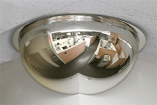 18&quot; Acrylic 270 Degree Corner Dome Mirror with Hardboard Back | ONV27018HB