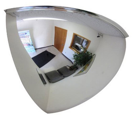 36&quot; 90 Degree Acrylic Quarter Dome Mirror with Plastic Back | ONV9036PB