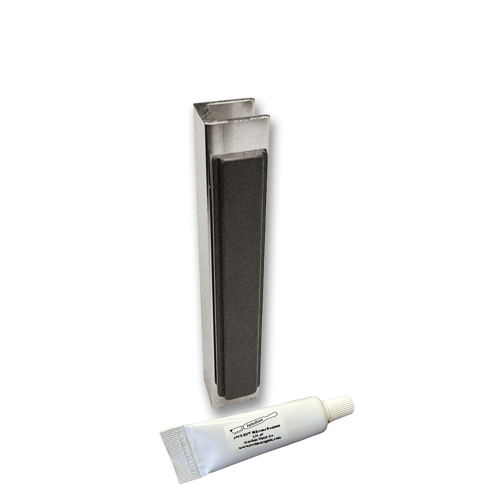 Brushed Nickel U-channel with Magnet for 3/16, 1/4&quot;, and 5/16&quot; Glass Frameless Shower Doors  | OPCBN