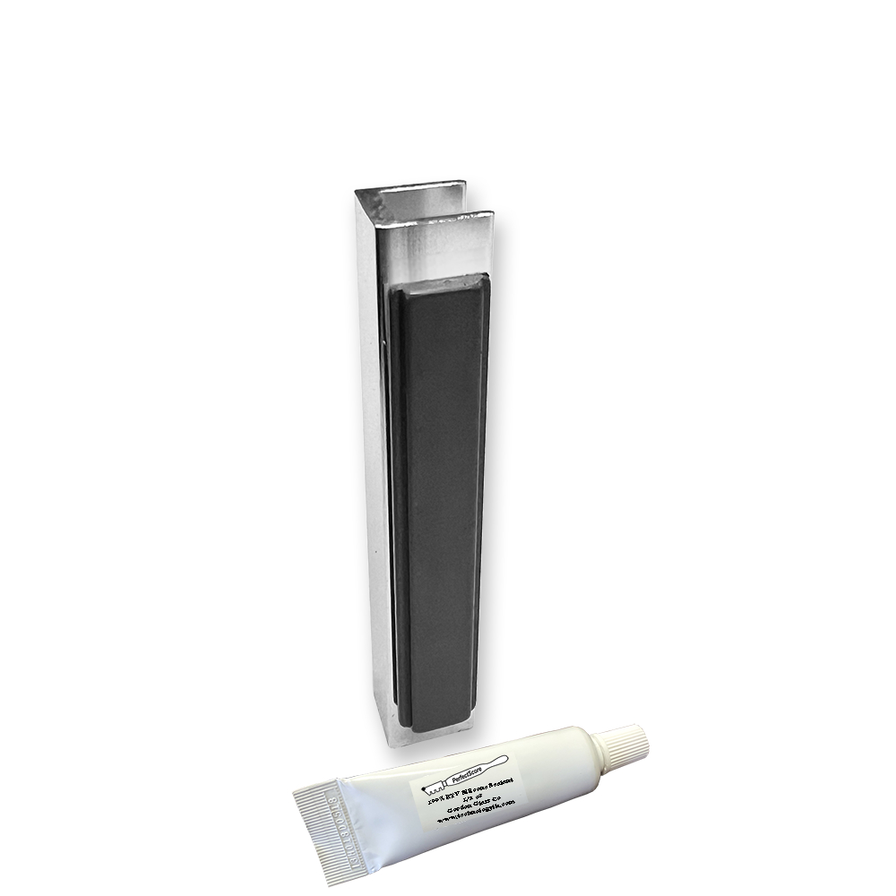 Chrome U-channel with Magnet for 3/16, 1/4&quot;, and 5/16&quot; Glass Frameless Shower Doors  | OPCCH