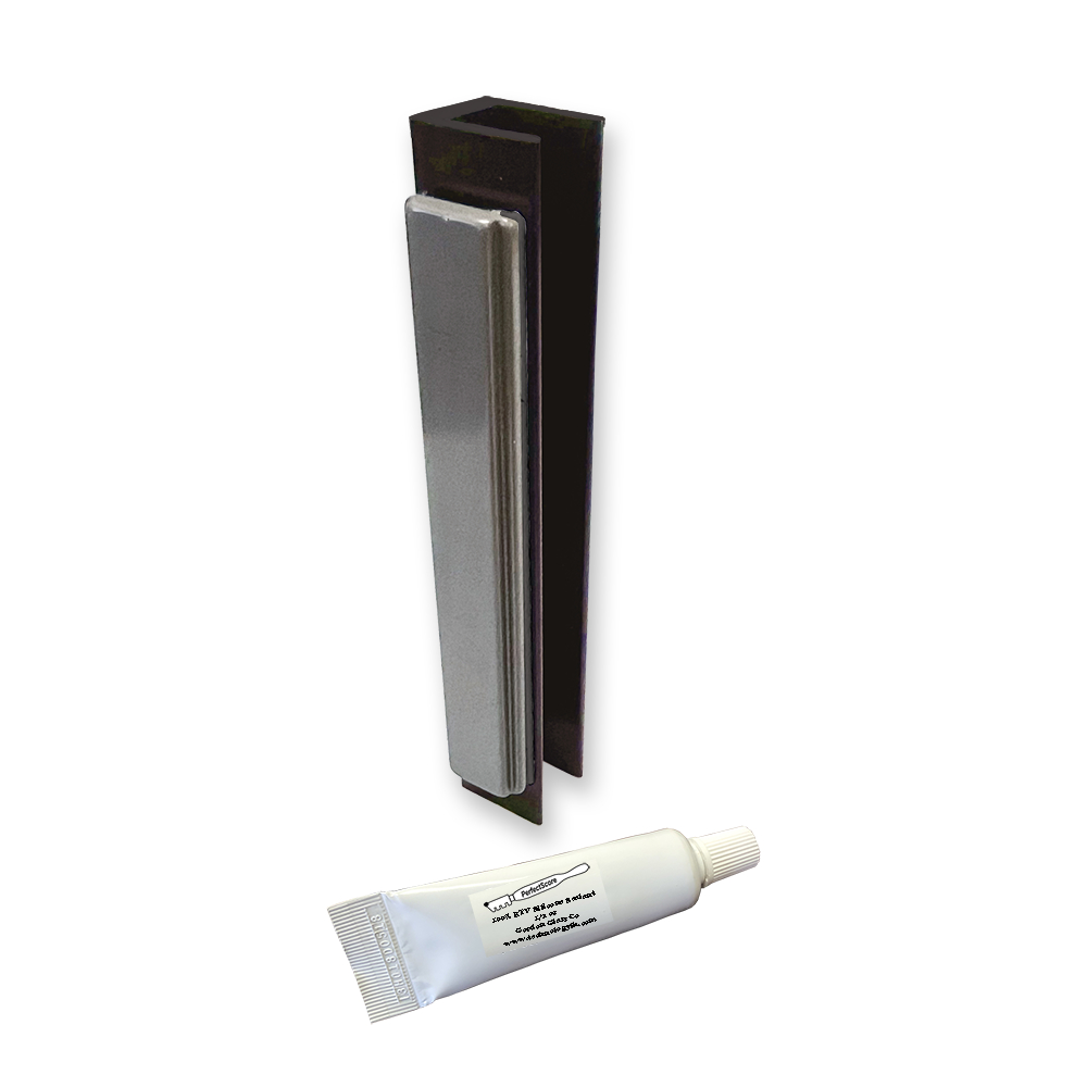 Oil Rubbed Bronze U-channel with Magnet for 3/16, 1/4&quot;, and 5/16&quot; Glass Frameless Shower Doors  | OPCORB