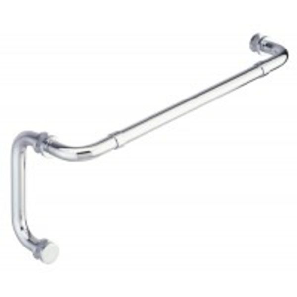 Opus I 24&quot; Cuttable Towel Bar and 8&quot; Pull Shower Door Combination with Rosettes - Polished Chrome | S124TB8PPC
