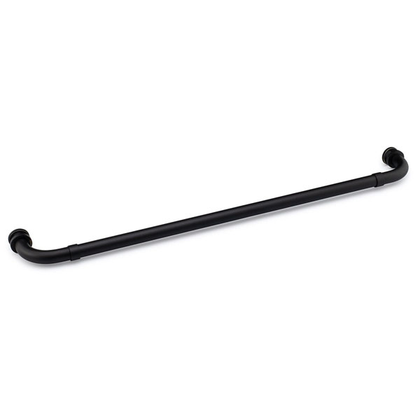 Opus I 24&quot; Cuttable Single-Sided Towel Bar with Rosettes - Matte Black | S124SNGTBMB