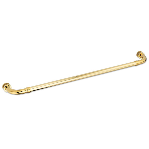 Opus I 24&quot; Cuttable Single-Sided Towel Bar with Rosettes- Polished Brass | S124SNGTBPB