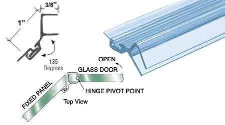 C.R. Laurence CRL Polycarbonate Door Jamb for 135 Degree for 5/16&quot; Glass - 95 in long | P045DJ