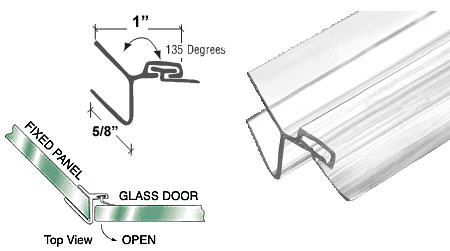 C.R. Laurence CRL Polycarbonate 135 Degree Strike Jamb for 5/16&quot; Glass - 95 in long | P045SJ