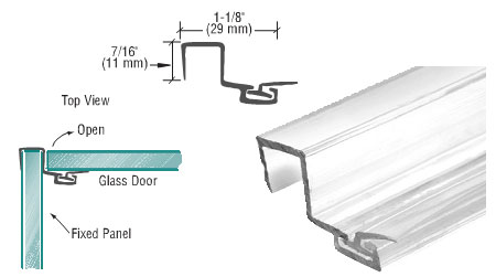 C.R. Laurence CRL &quot;U&quot; Seal Polycarbonate Strike With Leg and Insert at 90 Degrees for 3/8&quot; Glass - 95 in long | P090SJ