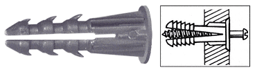 C.R. Laurence CRL 1/4&quot; Plastic Screw Anchor with Shoulder - 100 Each | P1339C