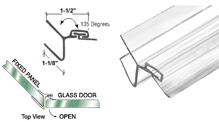 C.R. Laurence CRL Polycarbonate 135 Degree Strike Jamb for 3/8&quot; Glass - 95 in long | P135SJ