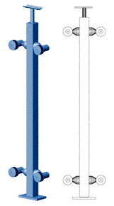 C.R. Laurence CRL 36&quot; Custom Finish P1 Series 180 Degree Center Post Railing Kit | P136CC
