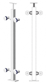 C.R. Laurence CRL 36&quot; Polished Stainless P1 Series 180 Degree Center Post Railing Kit | P136CPS