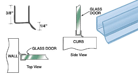 C.R. Laurence CRL Dual Durometer PVC Seal and Wipe for 1/4&quot; Glass - 31 in long | P14WS2