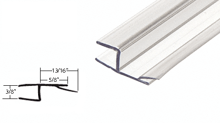 CRL Polycarbonate One Piece Strike and Door &quot;h&quot; Jamb With Vinyl Insert 180 Degree for 3/8&quot; Glass - 95 in Long | P1801P