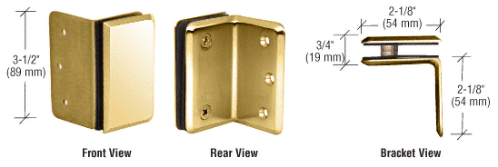 CRL Polished Brass Prima Series Wall Mount Bracket  | P190SBR