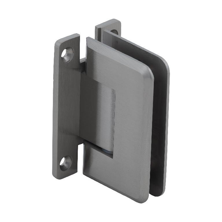 CRL Pinnacle 037 Series Brushed Nickel Wall Mount Full Back Plate Standard Hinge | P1N037BN