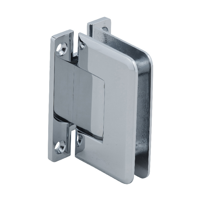 CRL Pinnacle 037 Series Polished Chrome Wall Mount Full Back Plate Standard Hinge | P1N037CH