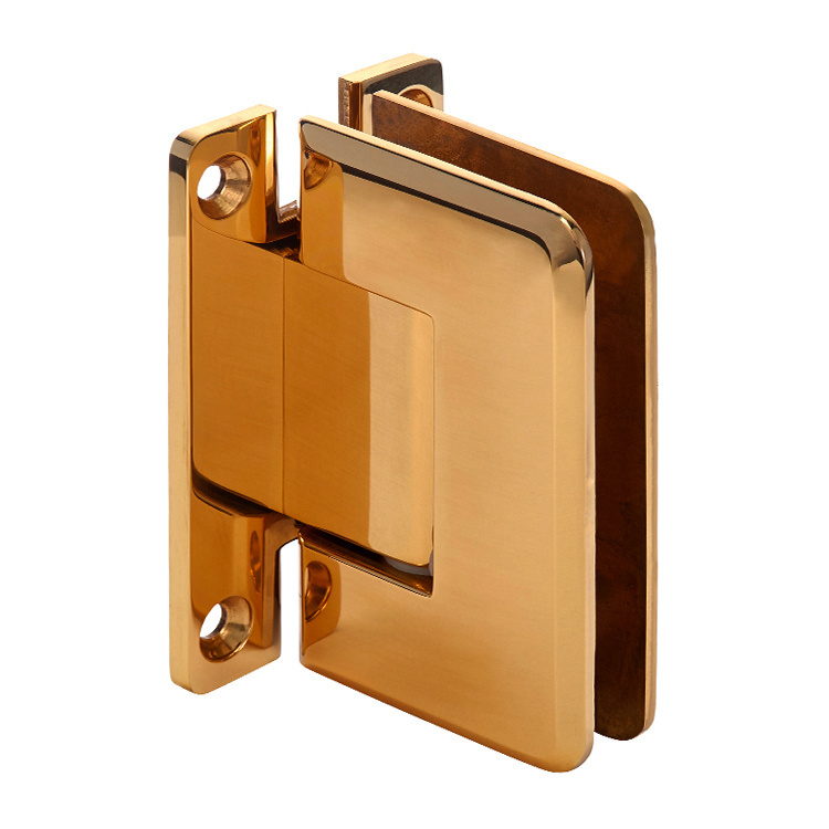 CRL Pinnacle 037 Series Gold Plated Wall Mount Full Back Plate Standard Hinge | P1N037GP