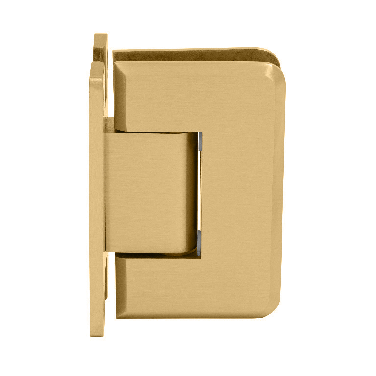 CRL Pinnacle 037 Series Satin Brass Wall Mount Full Back Plate Standard Hinge | P1N037SB