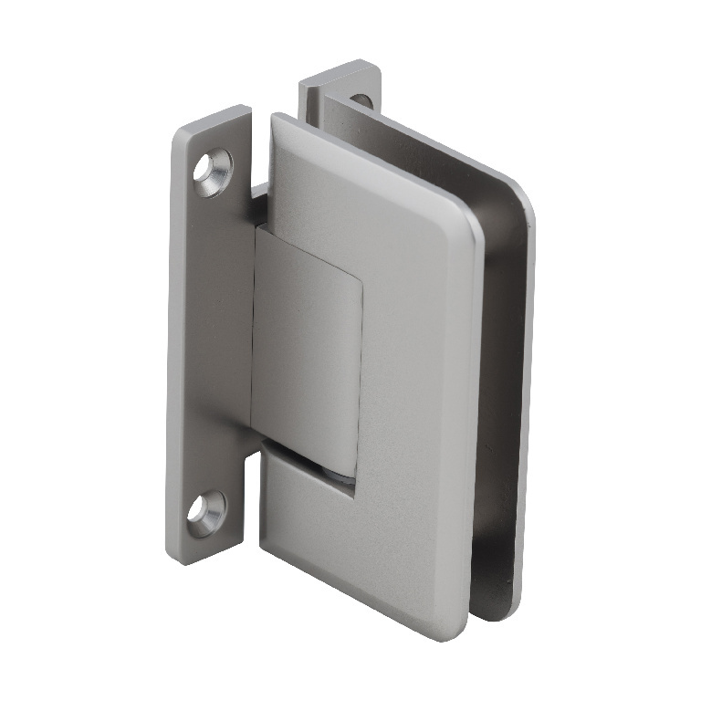 CRL Pinnacle 037 Series Satin Nickel Wall Mount Full Back Plate Standard Hinge | P1N037SN