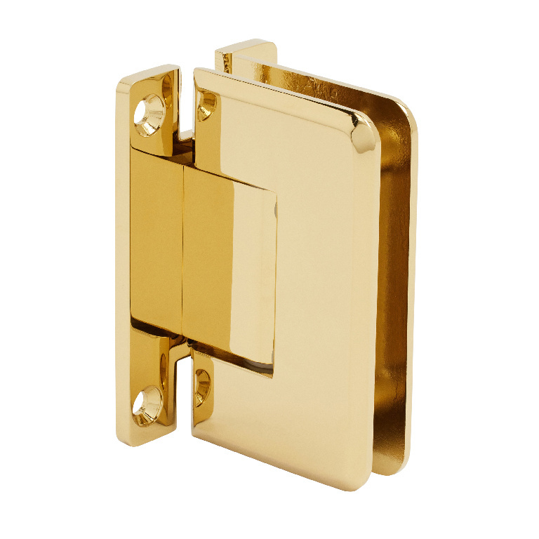 CRL Pinnacle 037 Series Ultra Brass Wall Mount Full Back Plate Standard Hinge | P1N037UBR