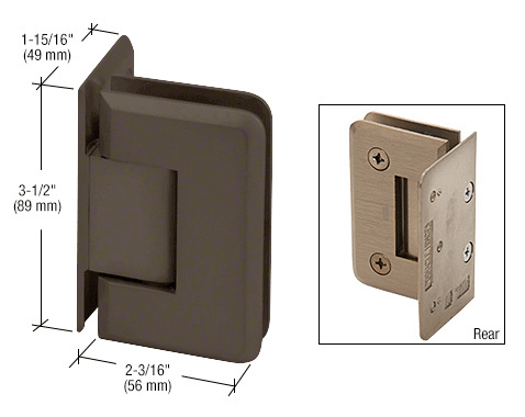 CRL Pinnacle 044 Series Oil Rubbed Bronze Wall Mount Offset Back Plate Hinge | P1N0440RB