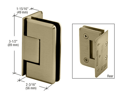 CRL Pinnacle 044 Series Brushed Bronze Wall Mount Offset Back Plate Hinge | P1N044BBRZ