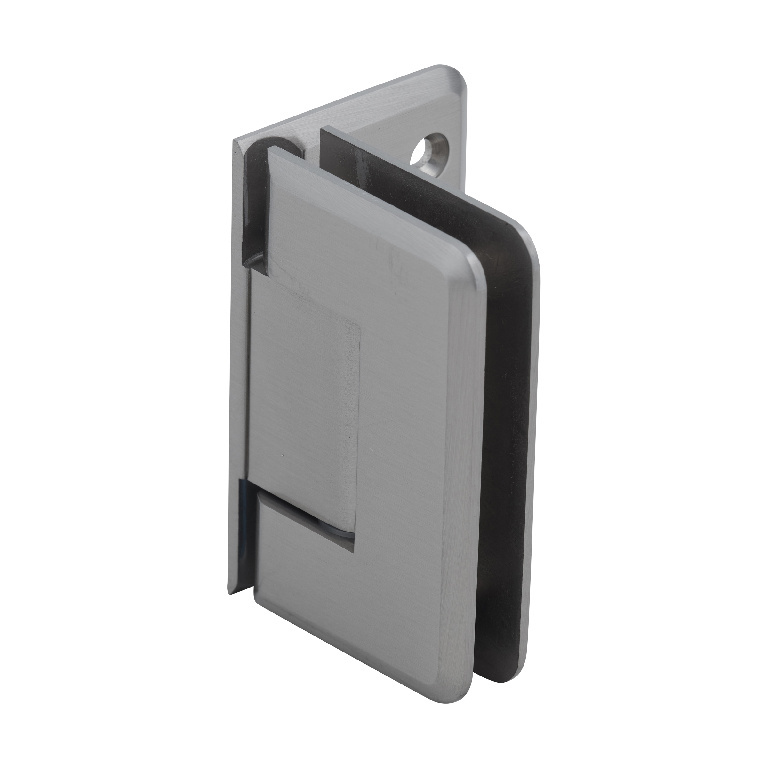 CRL Pinnacle 044 Series Brushed Nickel Wall Mount Offset Back Plate Hinge | P1N044BN