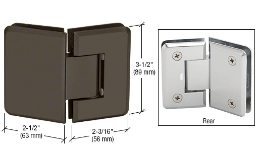 CRL Pinnacle 045 Series Oil Rub Bronze 135&amp;#186; Glass-To-Glass Standard Hinge | P1N0450RB