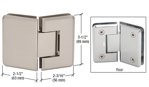 CRL Pinnacle 045 Series Brushed Nickel 135&amp;#186; Glass-To-Glass Standard Hinge | P1N045BN