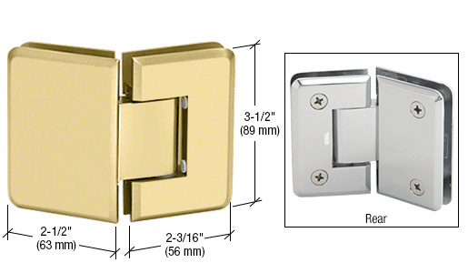 CRL Pinnacle 045 Series Satin Brass 135&amp;#186; Glass-To-Glass Standard Hinge | P1N045SB