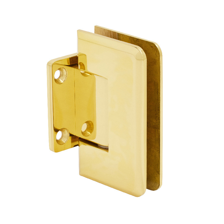 CRL Pinnacle 074 Series Brass Wall Mount Short Back Plate Hinge (Standard Model) | P1N074BR