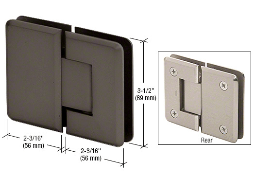 CRL Pinnacle 180 Series Oil Rub Bronze 180&amp;#186; Glass-To-Glass Standard Hinge | P1N1800RB