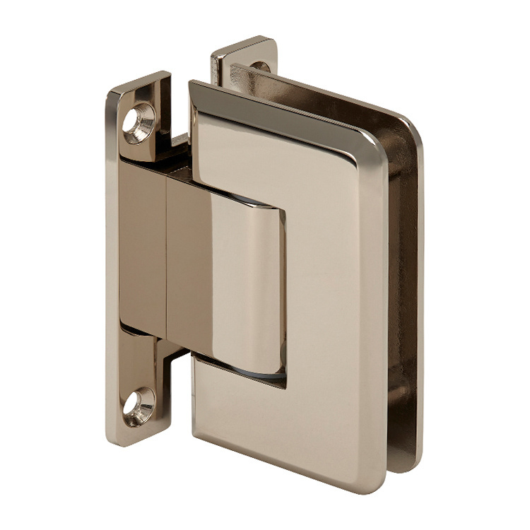 CRL Pinnacle 337 Series Polished Nickel Adjustable Wall Mount Full Back Plate Hinge | P1N337PN