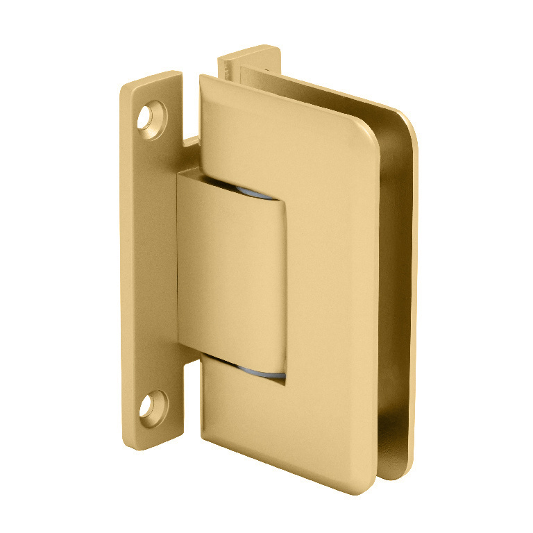 CRL Pinnacle 337 Series Satin Brass Adjustable Wall Mount Full Back Plate Hinge | P1N337SB
