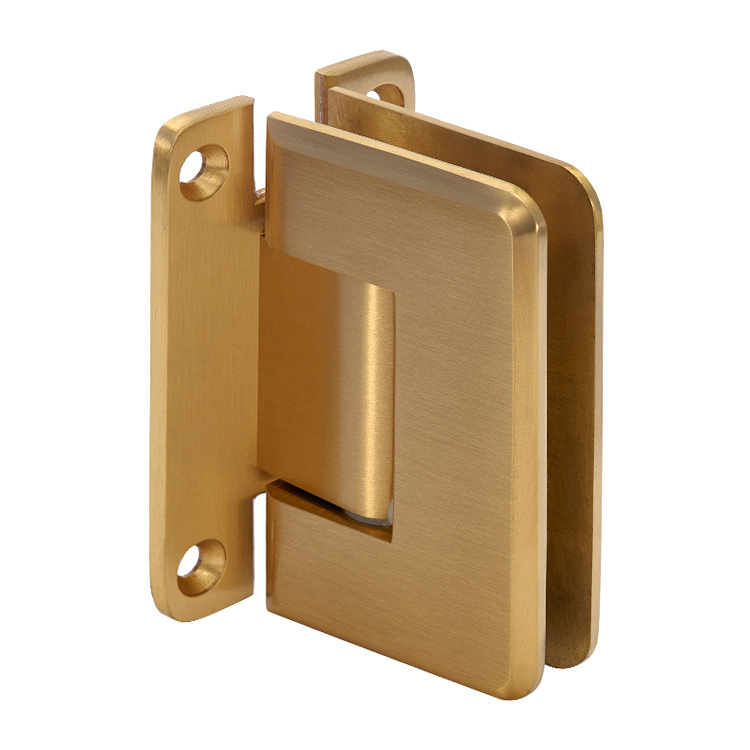 CRL Pinnacle 537 Series Satin Brass Wall Mount Full Back Plate Standard Hinge with 5&amp;#186; Offset | P1N537SB
