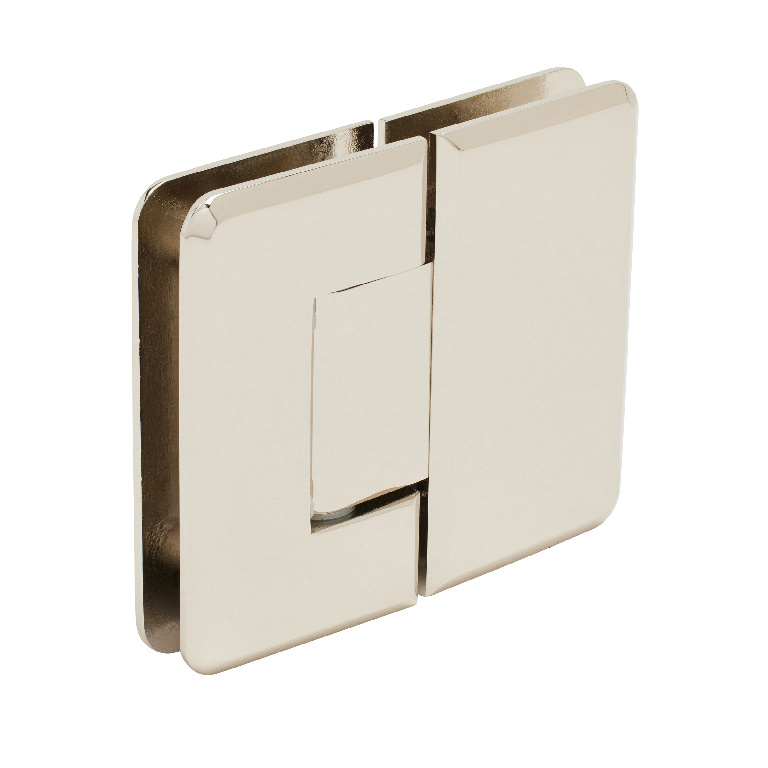 CRL Pinnacle 580 Series Polished Nickel 180&amp;#186; Glass-To-Glass Hinge with 5&amp;#186; Offset | P1N580PN