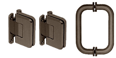CRL Oil Rubbed Bronze Pinnacle Shower Pull and Hinge Set | P1NS30RB