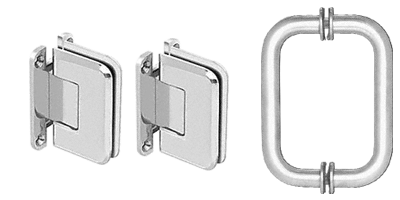 CRL Polished Chrome Pinnacle Shower Pull and Hinge Set | P1NS3CH
