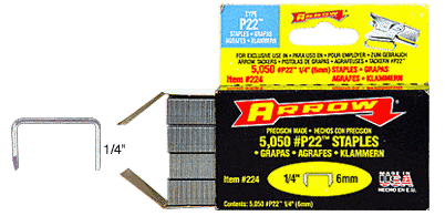C.R. Laurence CRL 1/4&quot; Arrow P22 Staples | P2214