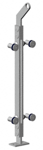 C.R. Laurence CRL 36&quot; Brushed Stainless P2 Series 180 Degree Center Post Railing Kit | P236CBS