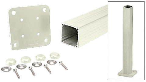 C.R. Laurence CRL 200, 300, 350, &amp; 400 Series Oyster White 36&quot; Square Surface Mount Post Kit | P36K0W