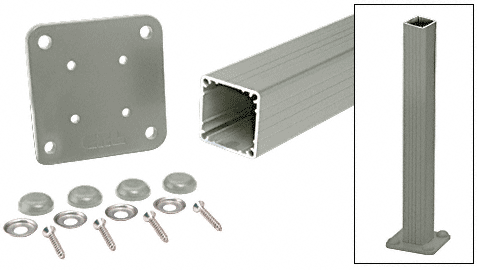 C.R. Laurence CRL 200, 300, 350, &amp; 400 Series Agate Gray 36&quot; Square Surface Mount Post Kit | P36KAGY