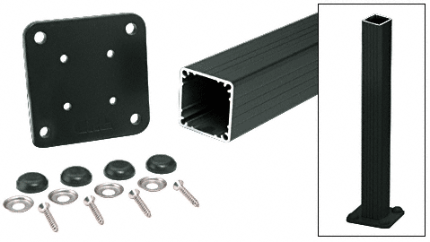 C.R. Laurence CRL 200, 300, 350, &amp; 400 Series Matte Black 42&quot;  Surface Mount Post Kit | P42KBL