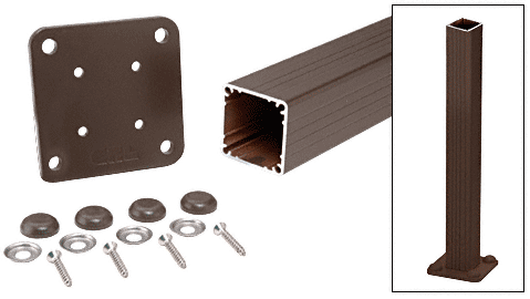 C.R. Laurence CRL 200, 300, 350, &amp; 400 Series Matte Bronze 42&quot; Square Surface Mount Post Kit | P42KBRZ