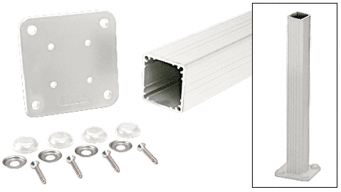 C.R. Laurence CRL 200, 300, 350, &amp; 400 Series Sky White 36&quot; Square Surface Mount Post Kit | P36KW