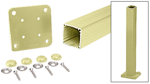C.R. Laurence CRL Chromate (Unfinished) 200, 300, 350, &amp; 400 Series 42&quot; Surface Mount Post Kit | P42KCRM