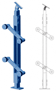 C.R. Laurence CRL 36&quot; Custom Finish P4 Series 180 Degree Center Post Railing Kit | P436CC