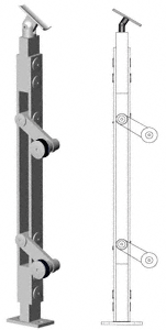 C.R. Laurence CRL 36&quot; Brushed Stainless P4 Series End Post Railing Kit | P436EBS