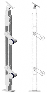 C.R. Laurence CRL 42&quot; Polished Stainless P4 Series End Post Railing Kit | P442EPS