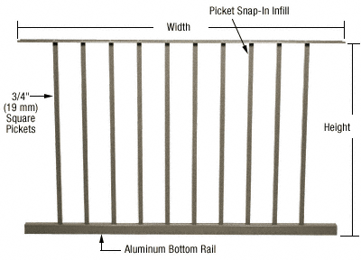 C.R. Laurence CRL 200, 300, 350, and 400 Series Beige Gray Picket Panel 48&quot;W x 36&quot;H | P4836BGY